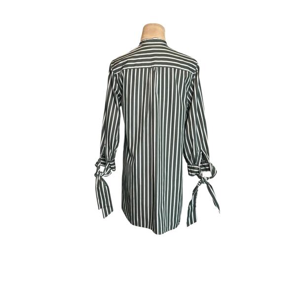 Ann Mashburn white gray stripes 3/4 sleeves tunic blouse size Small - Picture 2 of 15